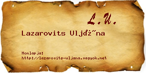 Lazarovits Uljána névjegykártya